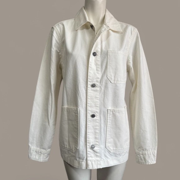 Old Navy Relaxed Magnolia Chore Jacket Ivory Utility Style - Women’s Size Small - Picture 3 of 12